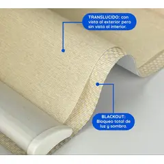 HOME DESIGN - Cortina Roller Doble-Beige 120x240 Black-out