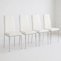 Pack de 4 Sillas Dining Liana con patas cromadas - Blancas