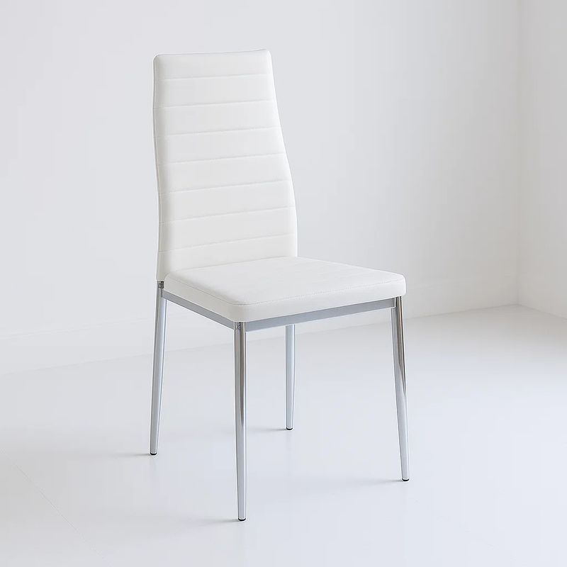 KLIK - Silla Dining Liana con patas cromadas - Blanca KLIK