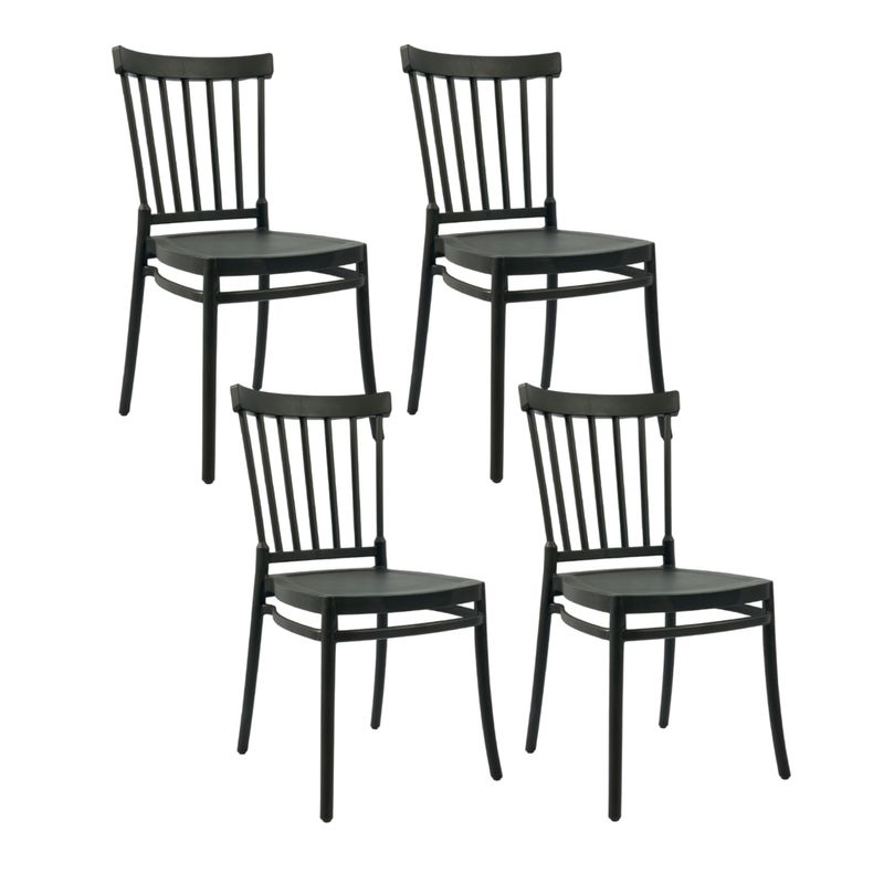 KLIK - Pack de 4 Sillas Windsor Polipropileno - Negras