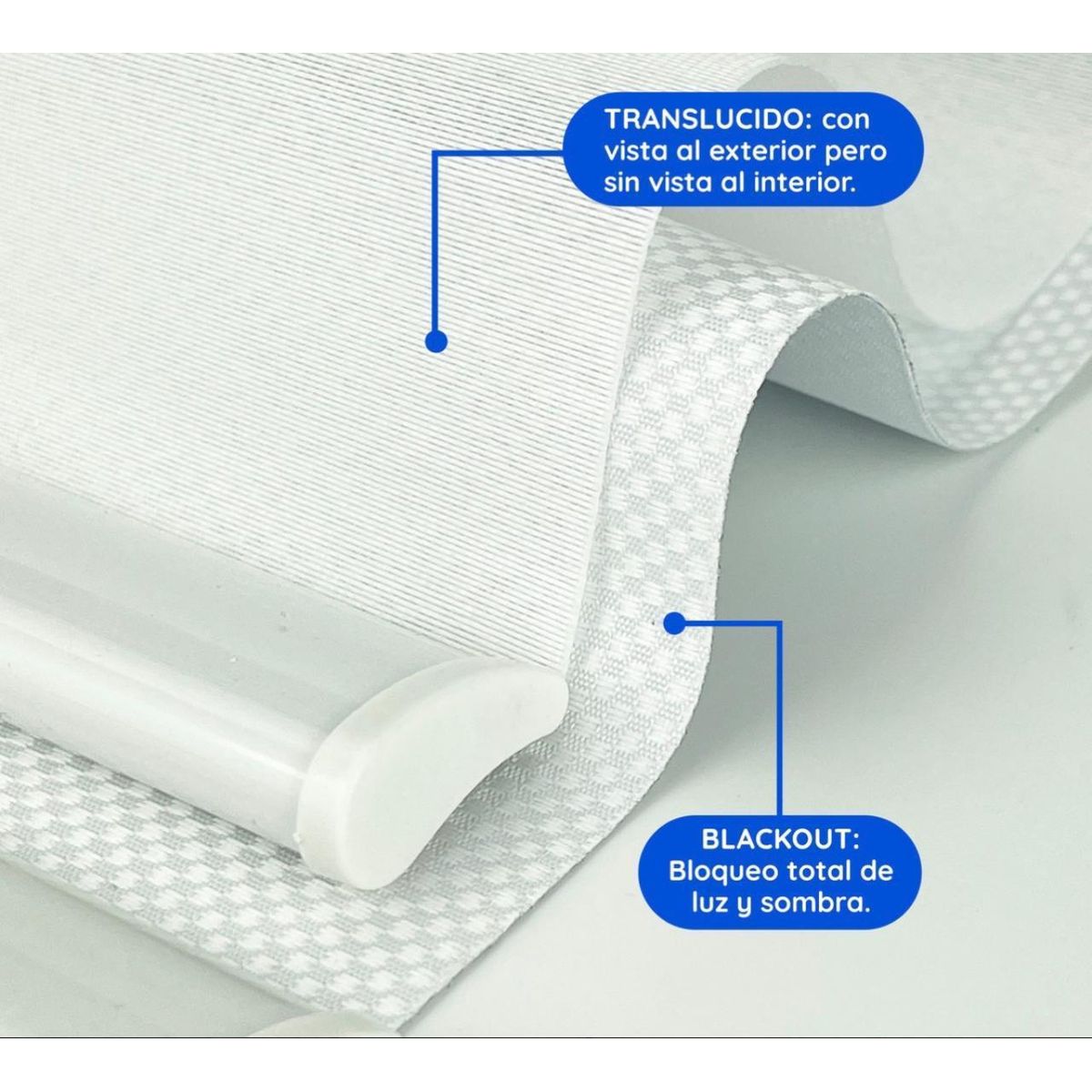 GENERICO - Cortina Roller Doble-Blanco 160x240 Black-out