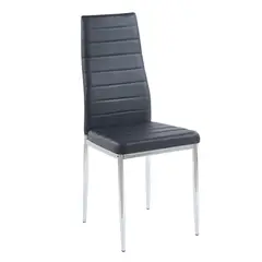 KLIK - Silla Dining Liana con patas cromadas - Negra