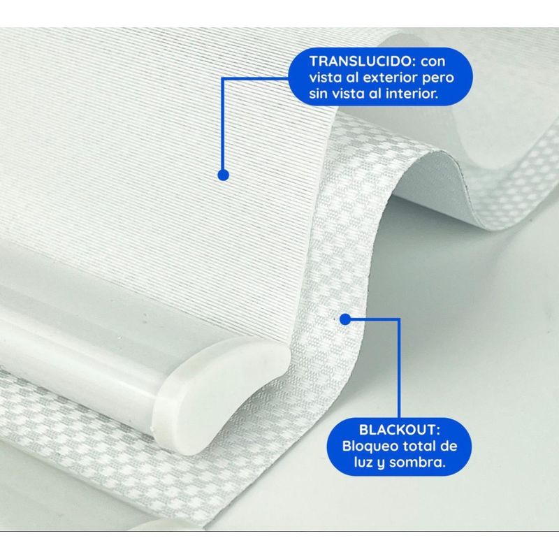 HOME DESIGN - Cortina Roller Doble-Blanco 120x240 Black-out