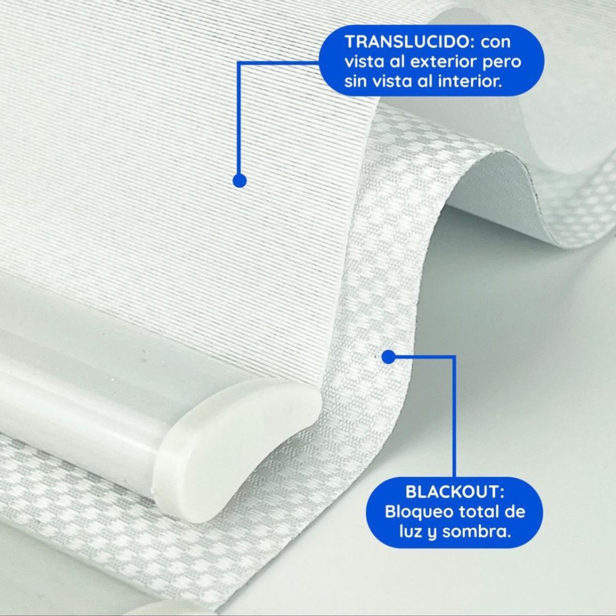 GENERICO - Cortina Roller Doble-Blanco 120x240 Black-out