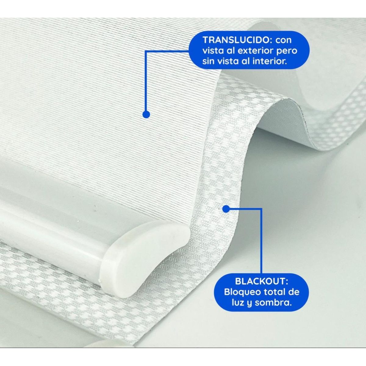 GENERICO - Cortina Roller Doble-Blanco 120x240 Black-out