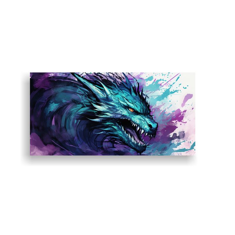 GENERICO - Pintura De Arte Pop Neón Moderno: Dragón En Colores Morado 160x80cm