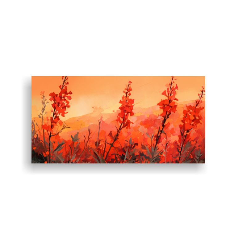 GENERICO - Cuadro Inspirador Fuego De Hierbas En Colores Rojo Y Naranja 160x80cm