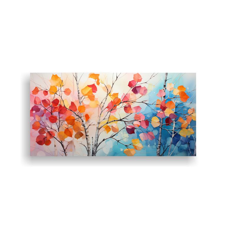 GENERICO - Pintura Abstracta De árbol De álamo Vibrante En Acuarela 160x80cm