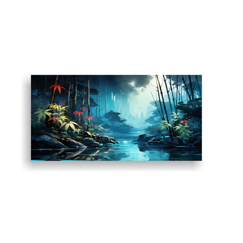 GENERICO - Lienzo De Tela Vintage Refinado A Bamboo Plants In Green AND 160x80cm