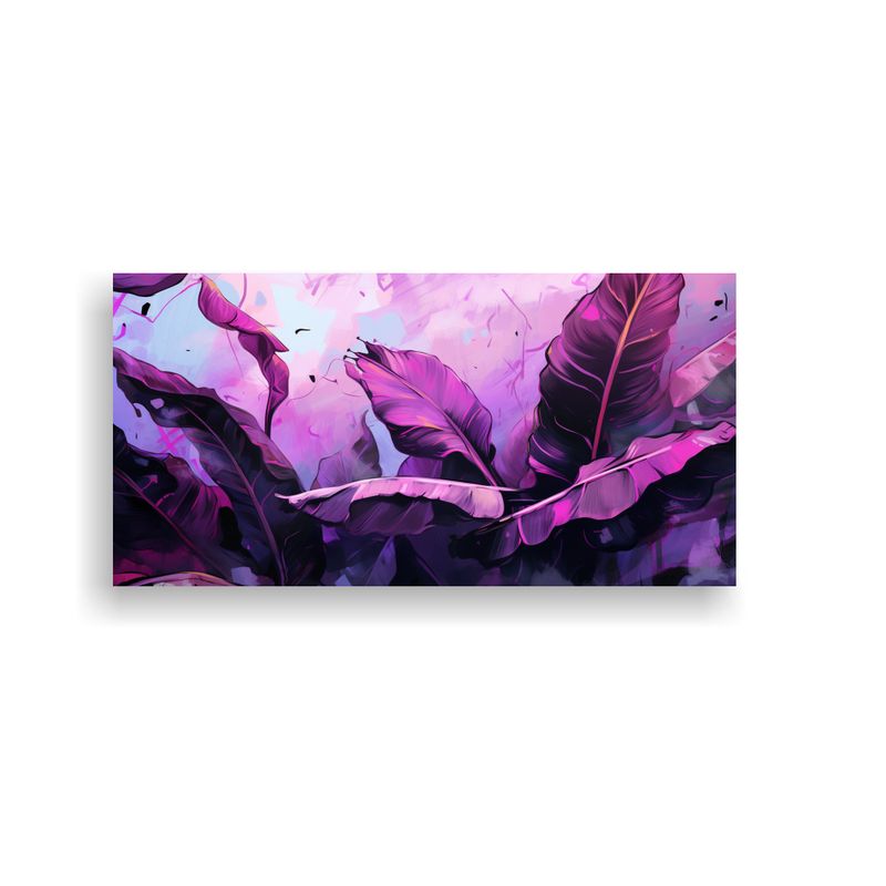 GENERICO - Cuadro Decorativo De Hojas De Plátano Moradas En Atmosfera  160x80cm