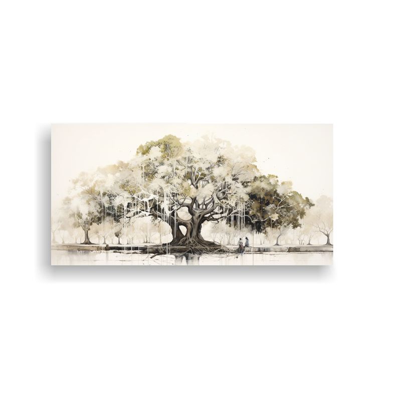 GENERICO - Tela En Bastidor Acuarela Perspectiva A Banyan Tree Abstract 160x80cm