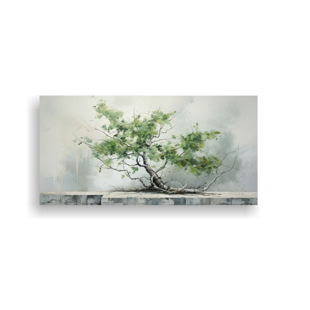 GENERICO - Pintura Abstracta De Alta Calidad De Un árbol Bonsái De Ab 160x80cm