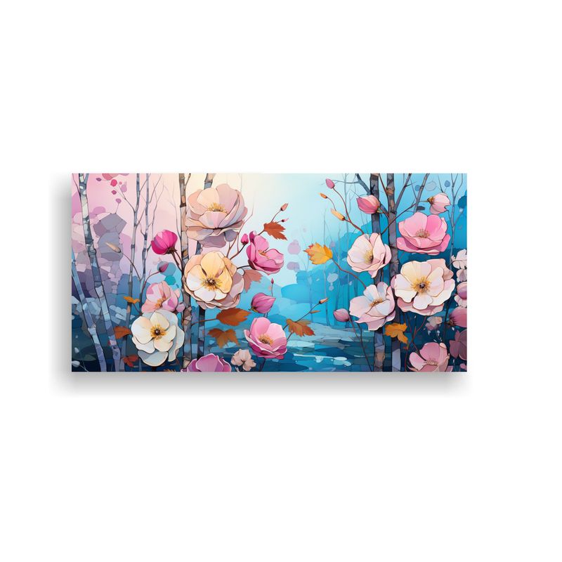 GENERICO - Lienzo Tela Canvas Elegante: Árbol De Abedul En Colores Pas 160x80cm