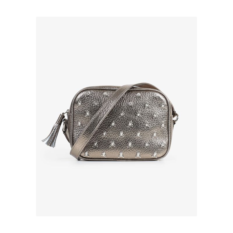 SCALPERS - Bolso Piel Calaveras Gold