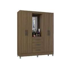 TAHUARI - Ropero Madrid 4 puertas Castaño