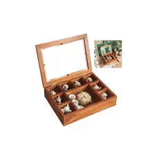 GENERICO - Caja De Almacenamiento De Joyería De Madera 9 espacios