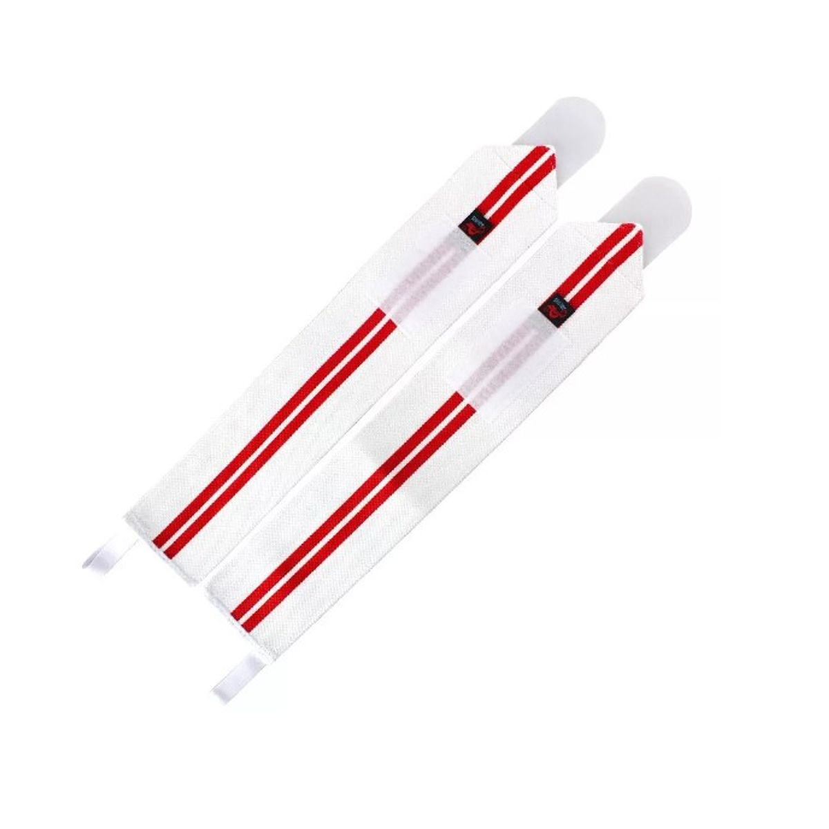 GENERICO - Par Muñequera Crossfit Fitness Elasticada Blanco y Rojo