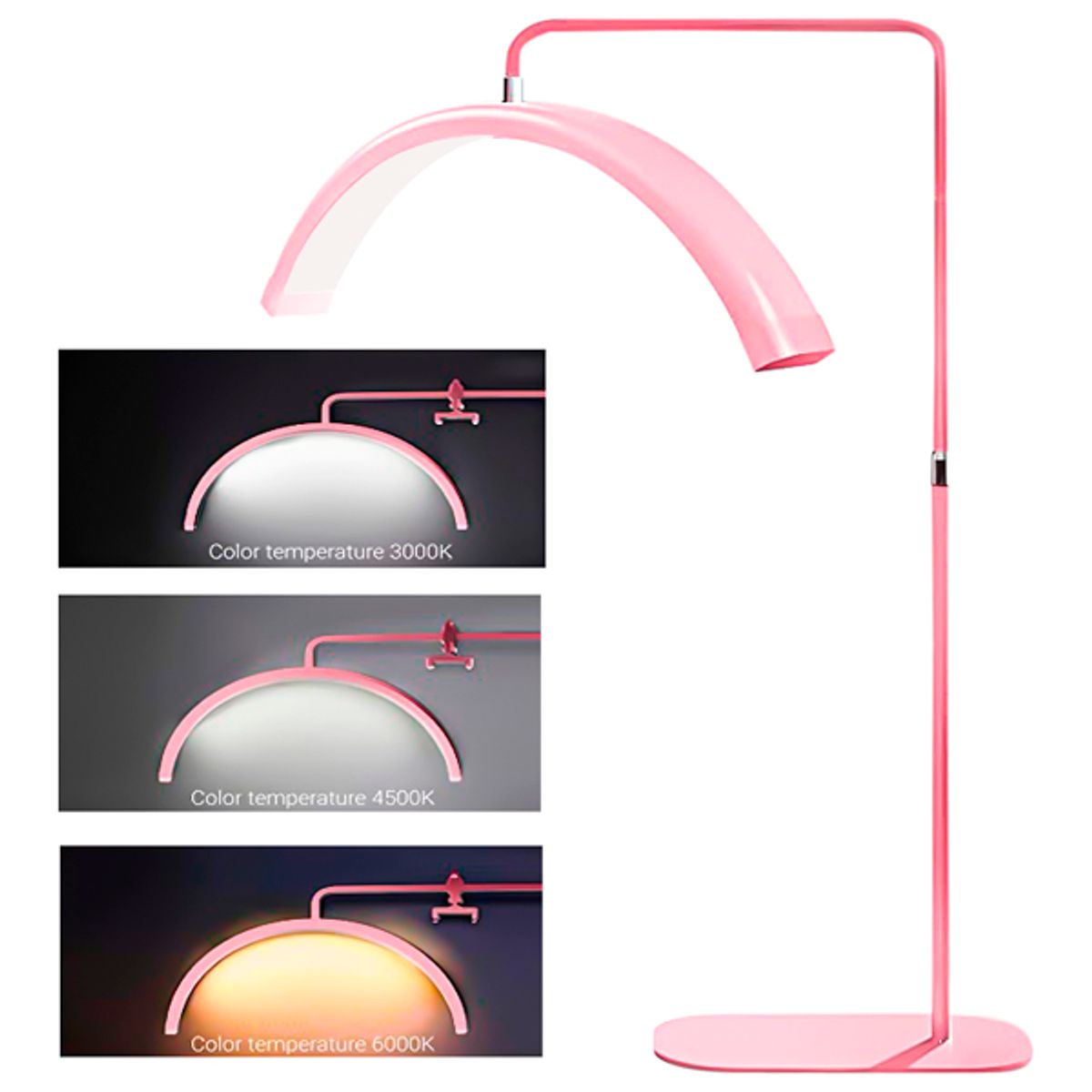 GENERICO - Lampara para Pestañas Led Media Luna Rosada