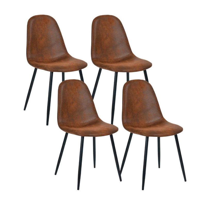 KLIK - Pack de 4 Sillas Spoon Ecocuero vintage café oscuro KLIK