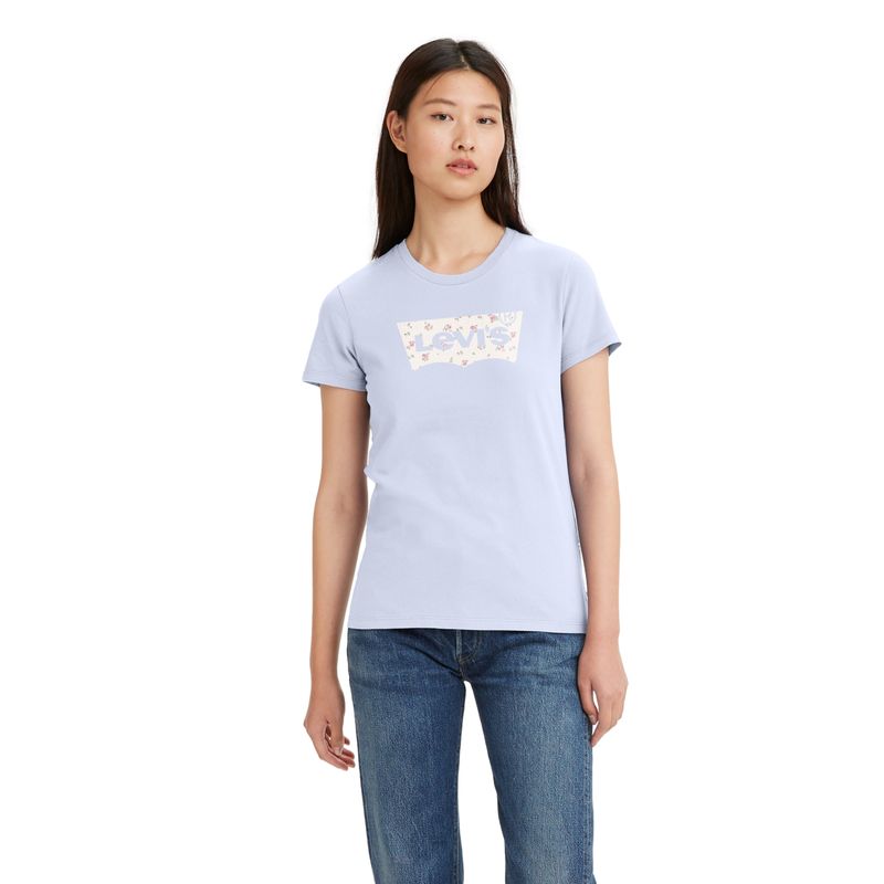LEVIS - Polera Mujer Regular Fit Lisa Logo Batwing Azul Levis_.