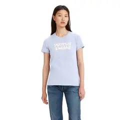LEVIS - Polera Mujer Regular Fit Lisa Logo Batwing Azul Levis_.