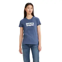 LEVIS - Polera Mujer Regular Fit Lisa Logo Batwing Azul