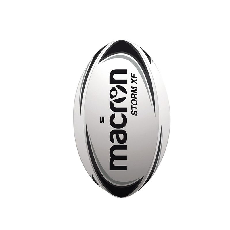 MACRON - Balón de Rugby Macron Storm XF Entrenamiento Blanco-Negro T5