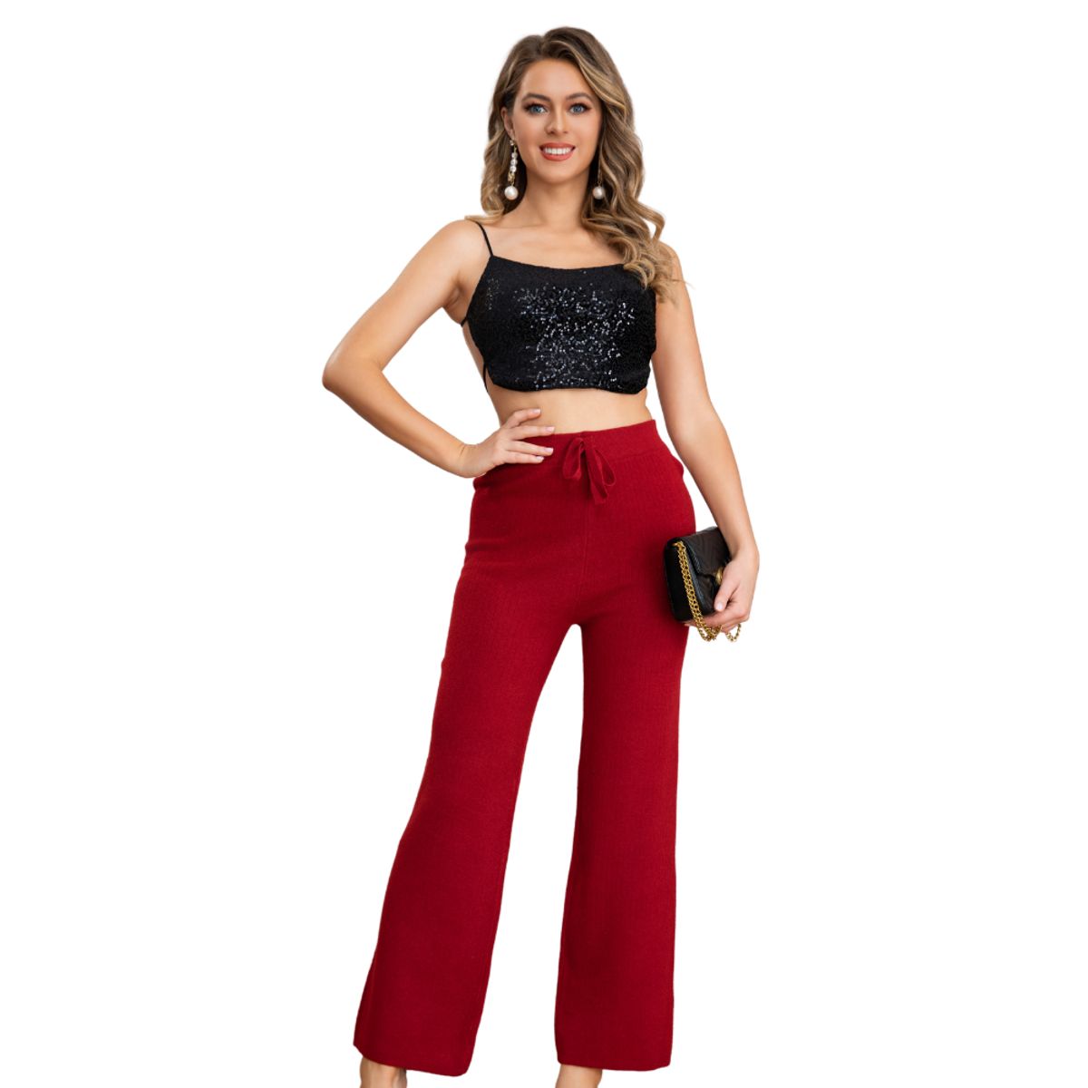 LOOK SHOP - Pantalón Mujer Recto Pierna Ancha Otoño Invierno 7001