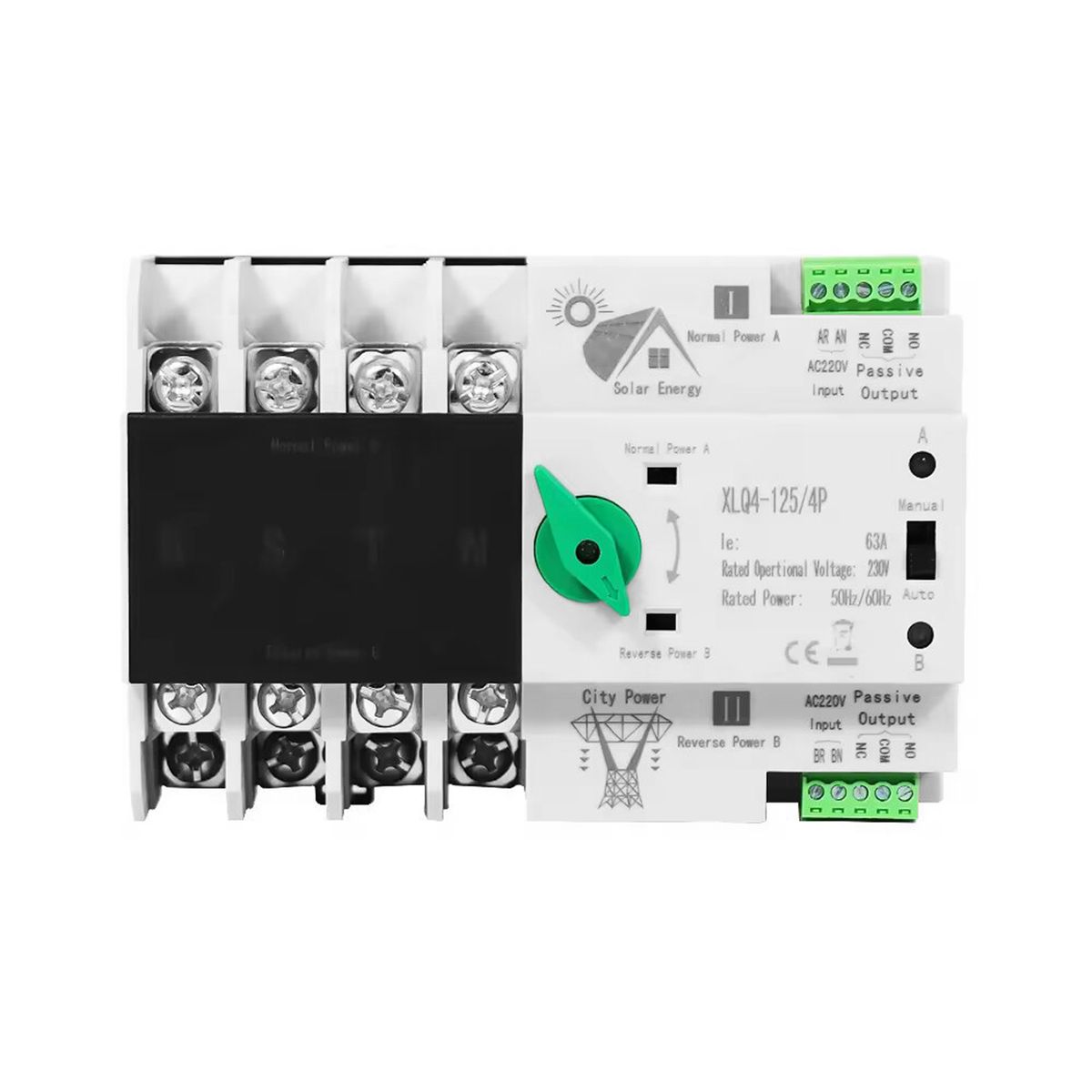 SOLIOT - Interruptor Ats Transferencia Automática 4p 100a Trifásico