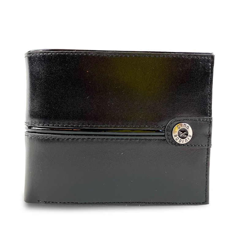 GINO RODINIS - Billetera De Cuero para Hombre Dark 166 Negro Gino Rodinis