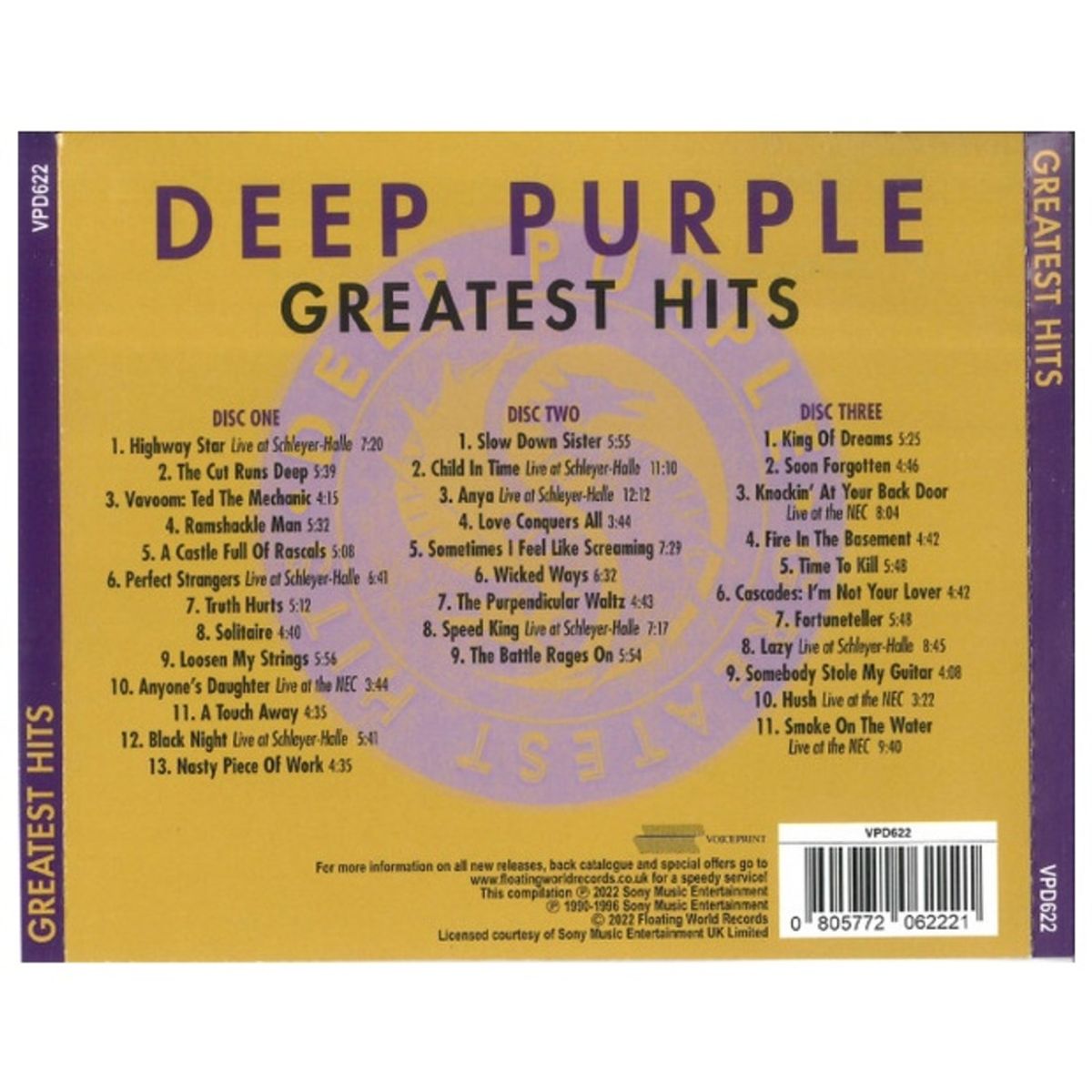 HITWAY MUSIC - DEEP PURPLE - GRATEST HITS (3CD) - CD HITWAY MUSIC