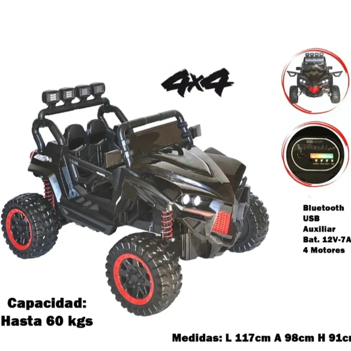 GENERICO - Jeep Auto Buggy 4X4 Para Niñas Negro