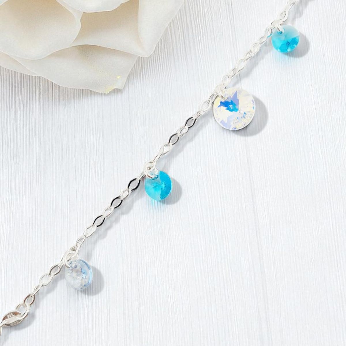 JOYAS MONTERO - Pulsera Nepal Plata 925 creado con cristales de Swarovski® Turquesa