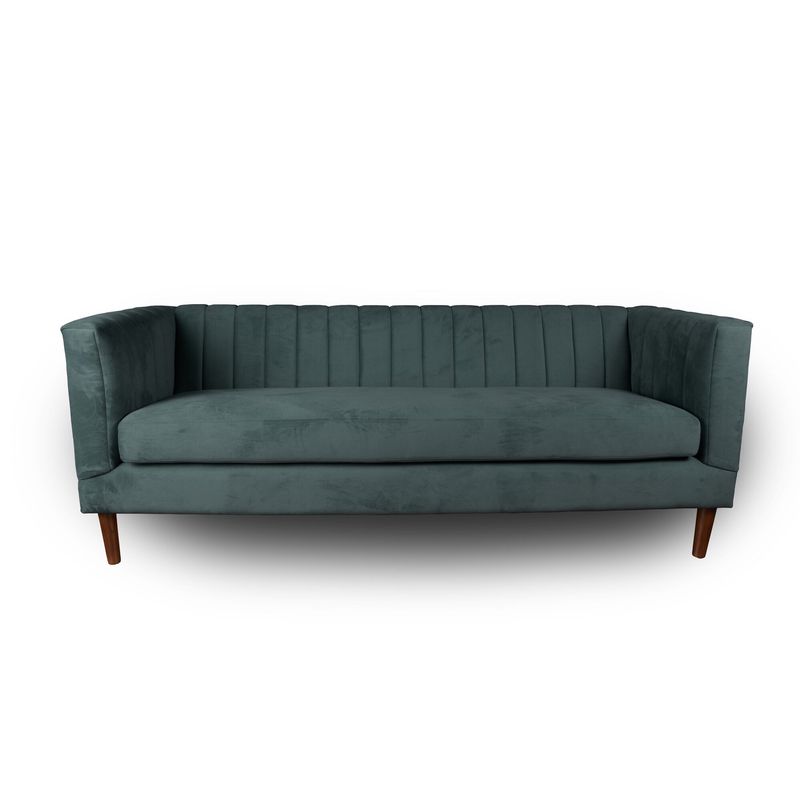 LATAM HOME - Sofá Sorrento 3 Cuerpos Tela Velvet Vivian Gris