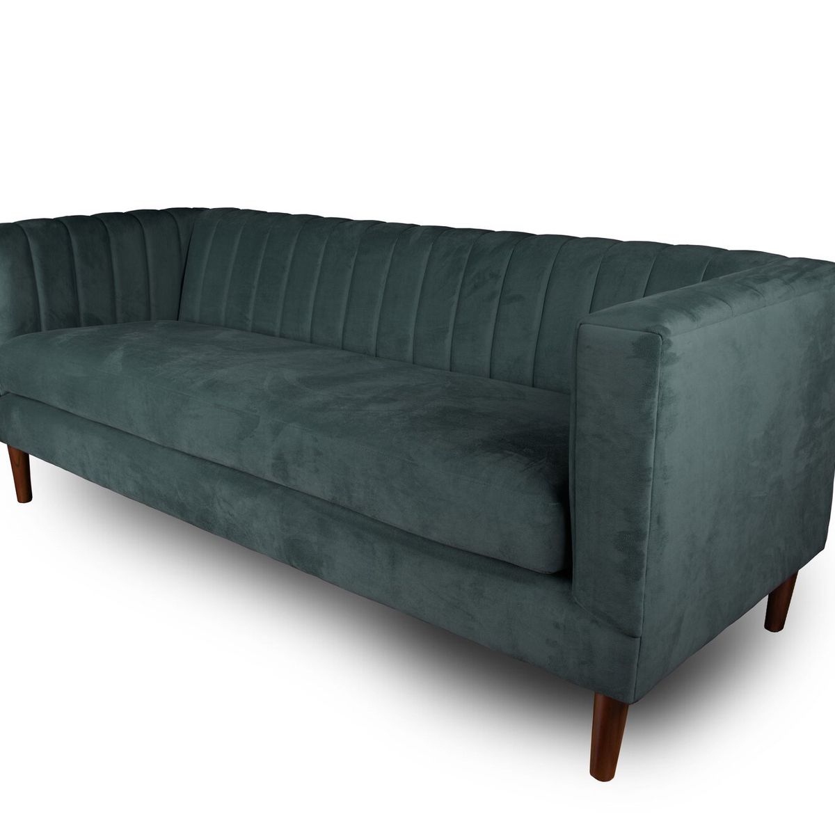 LATAM HOME - Sofá Sorrento 3 Cuerpos Tela Velvet Vivian Gris