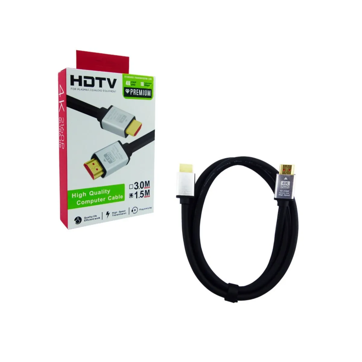 GENERICO - Cable Hdmi Premium 150cms 4k HD Punta Metal Reforzado