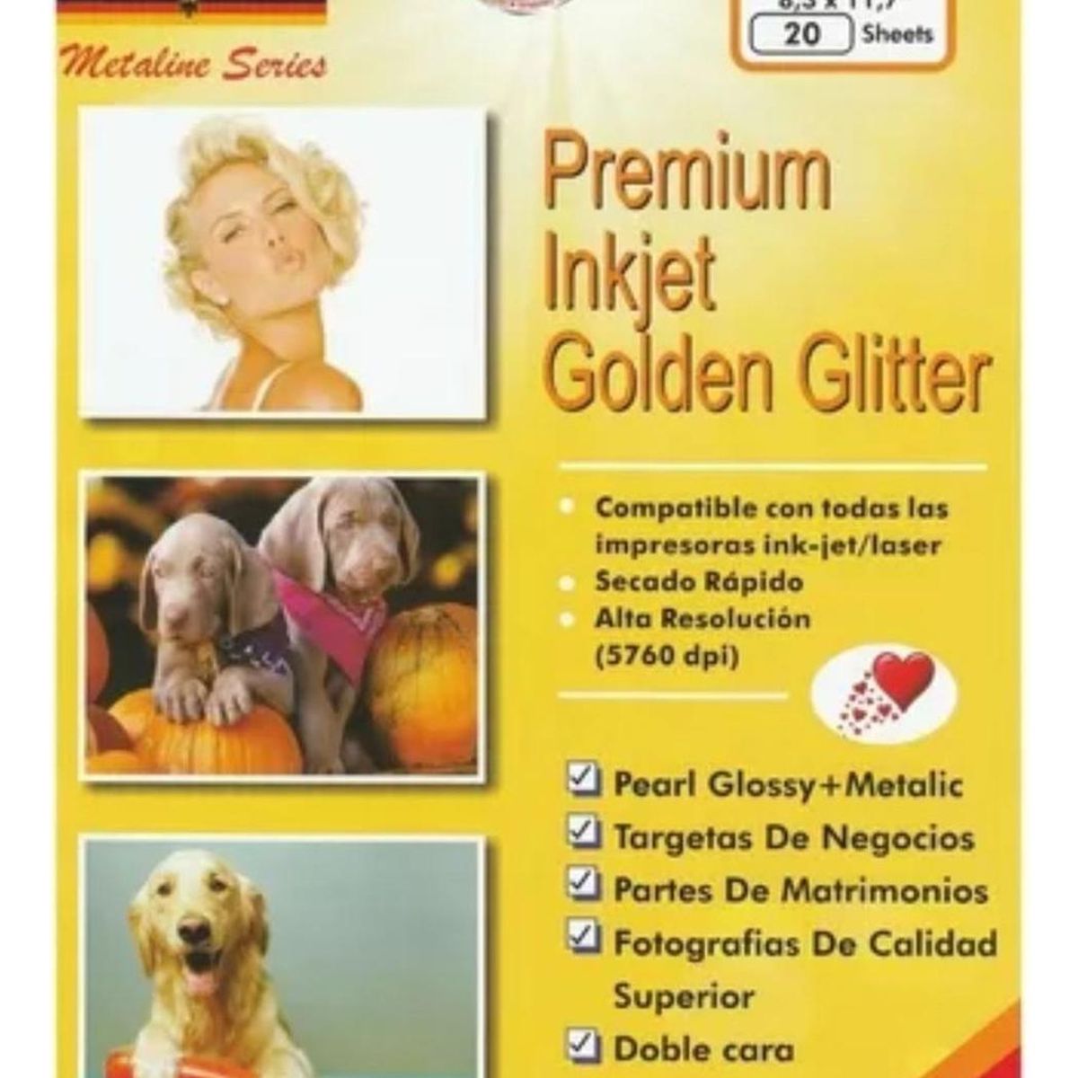 GENERICO - Papel Premiun Pearl Glossy + Metalic Glitter 250grs A4