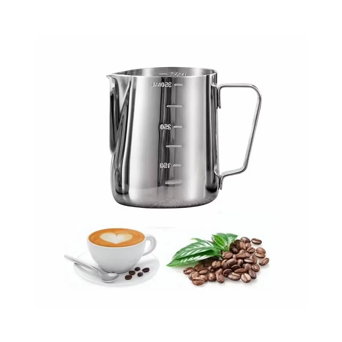 GENERICO - Lechero Acero Inoxidable Espumante De Leche 350ml Barista