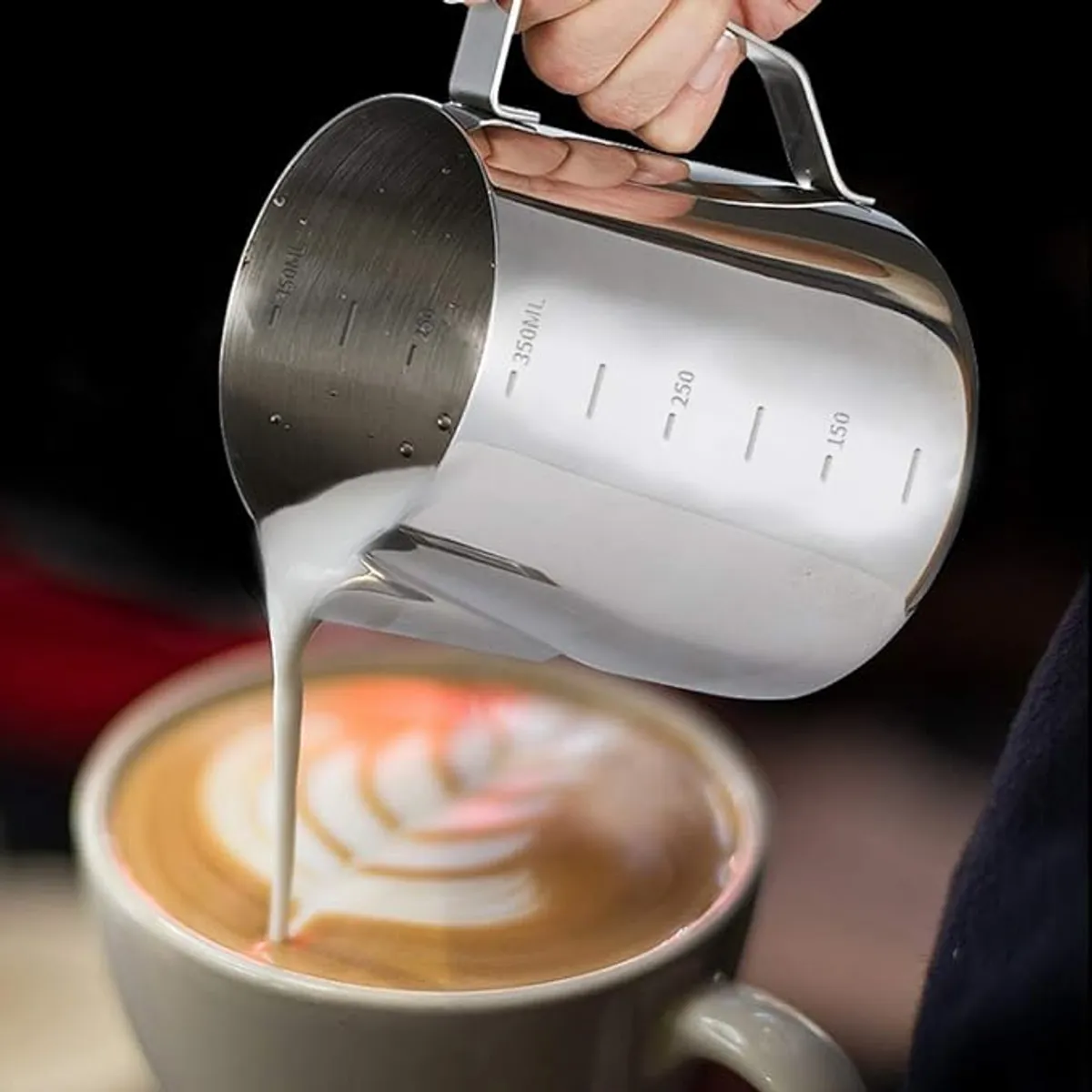 GENERICO - Lechero Acero Inoxidable Espumante De Leche 350ml Barista