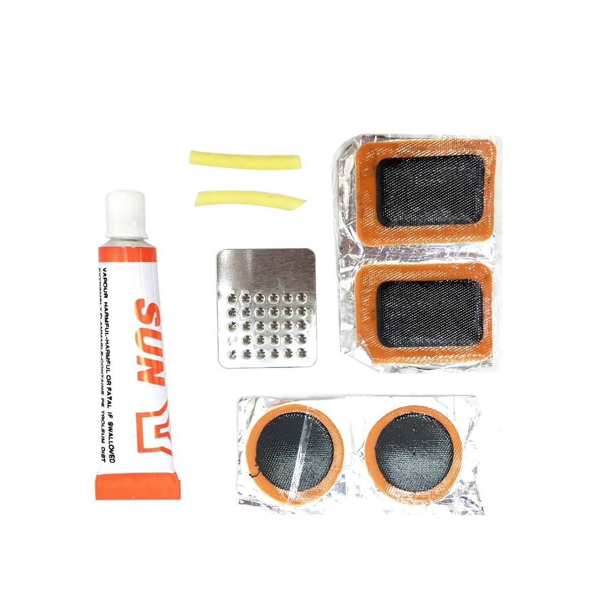 GENERICO - Kit Reparación Bicicleta Pegamento Parches Gomines Caseros