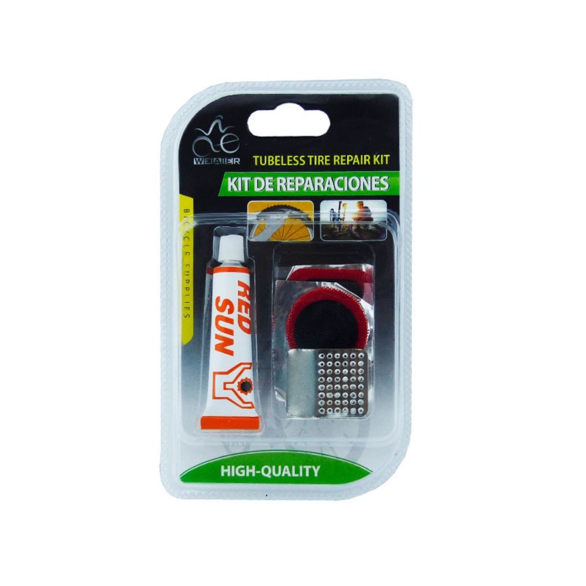 GENERICO - Kit Reparación Bicicleta Pegamento Parches Gomines Caseros