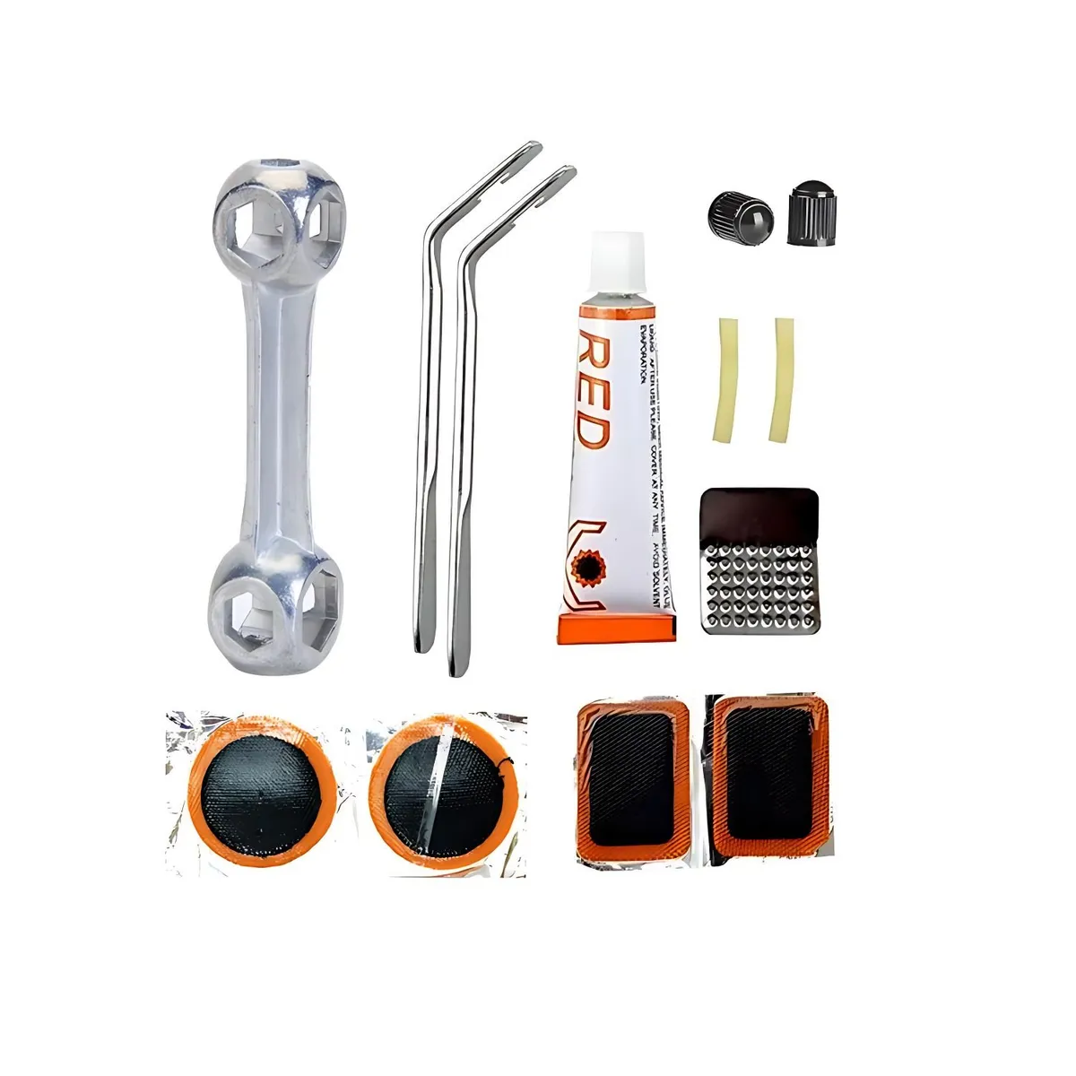GENERICO - Kit 11pzs Reparacion Herramientas Parches Bicicleta Pinchazo