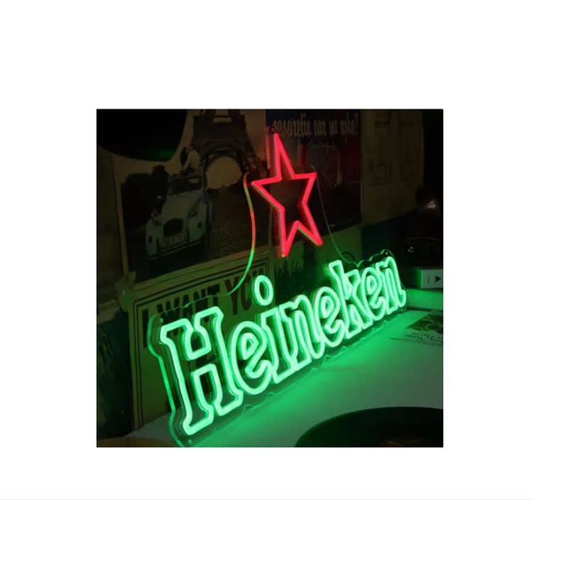 GENERICO - Letrero Led Neon Cerveza Heineken Ancho80cm Luminoso