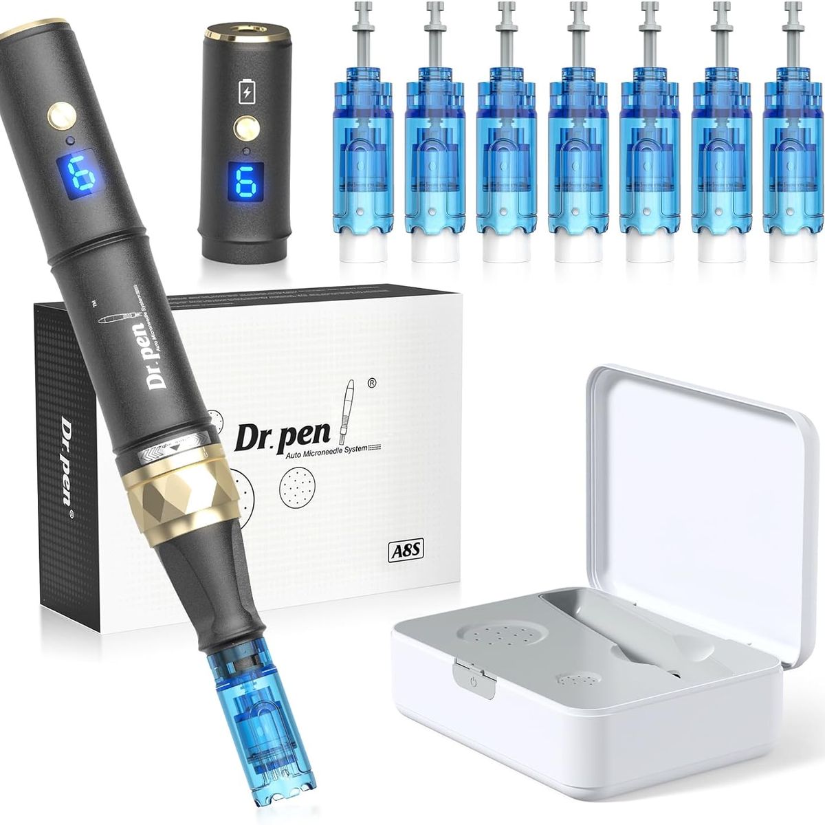 GENERICO - Dr pen Ultima A8s Dermapen Profesional Con 20 cartuchos