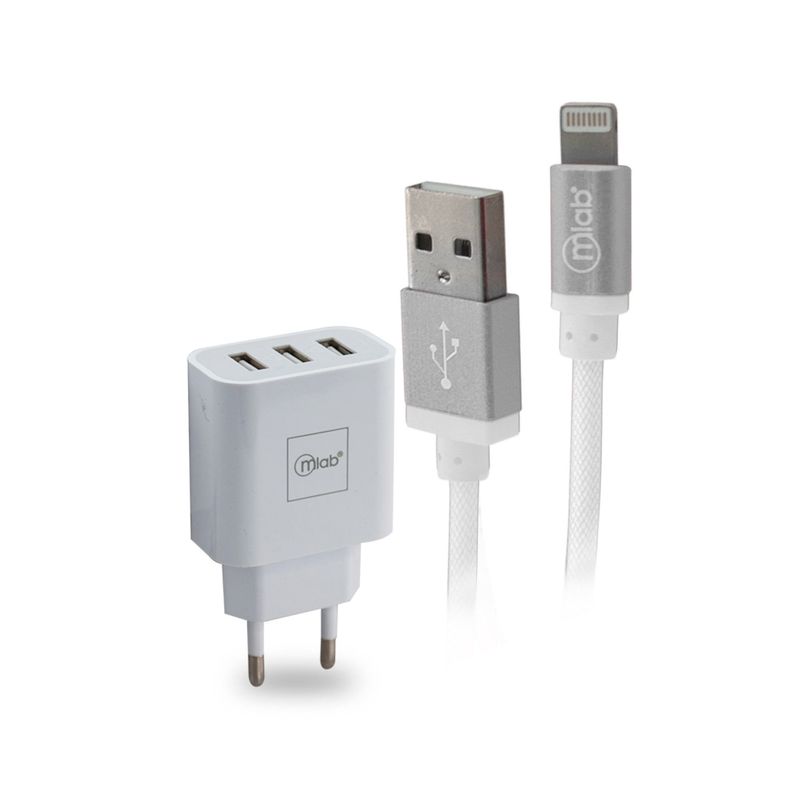 MLAB - Cargador Mlad Certificado 220v 2 En 1 + Cable Lightning