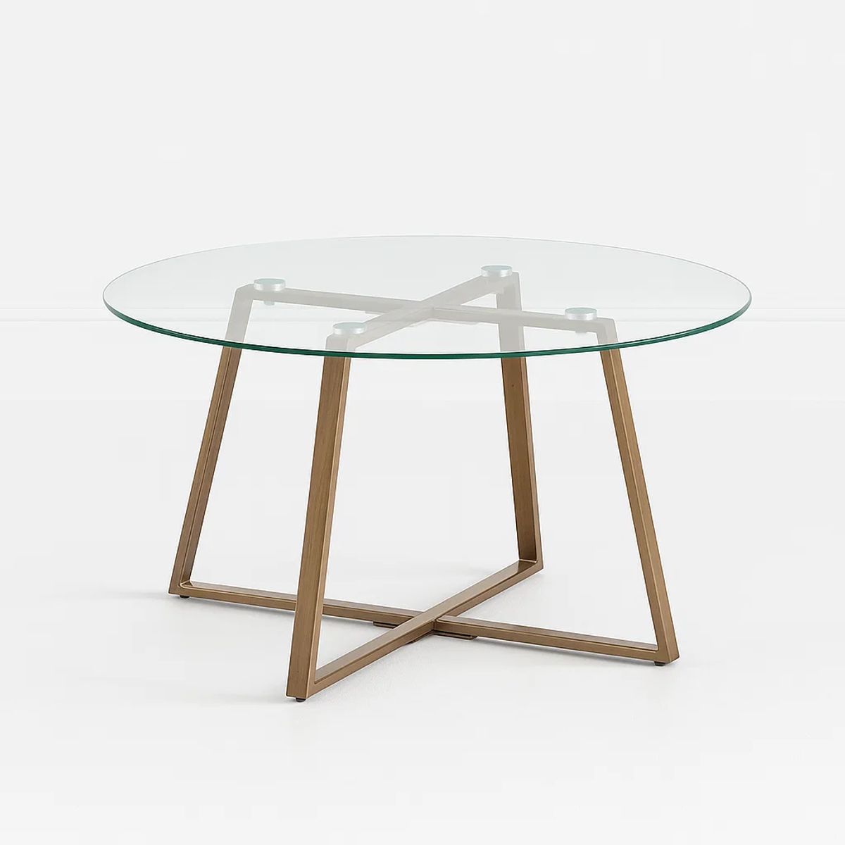 KLIK - Mesa de centro para living de vidrio y metal 80cm KLIK