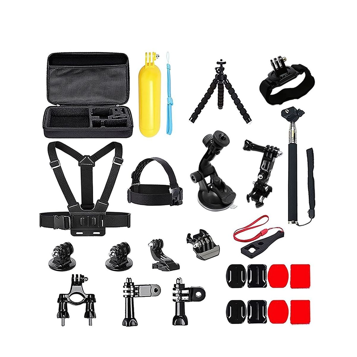 GENERICO - Kit 28 Accesorios Para Camara Gopro Deportiva Con Estuche
