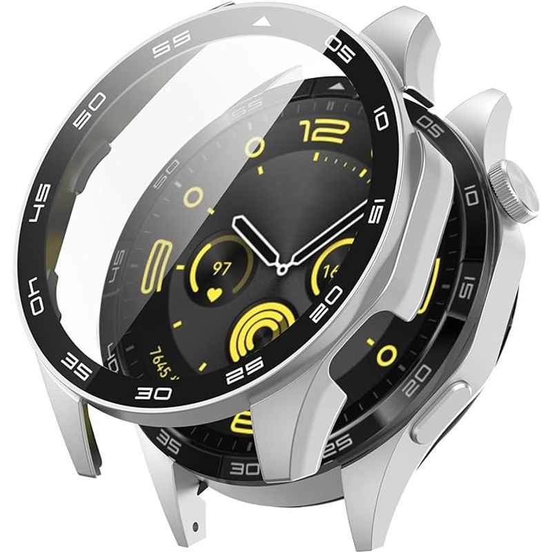GENERICO - Protector Con Vidrio Para Huawei Watch GT4 46mm Plateado