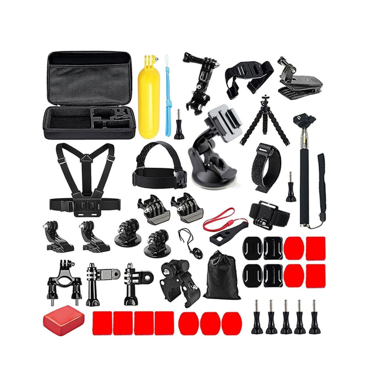 GENERICO - Kit 51 Accesorios Para Camara Gopro Deportiva Con Estuche
