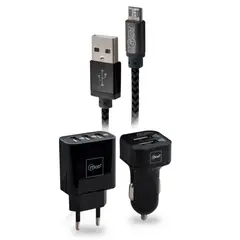 MLAB - Kit Cargador Certificado 220v 3 en 1 + Cable micro USB
